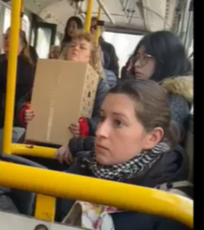 El chofer ya le había solicitado a la mujer que se baje del colectivo.