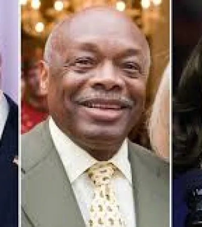 Trump, el ex alcalde Willie Brown y Kamala Harris.