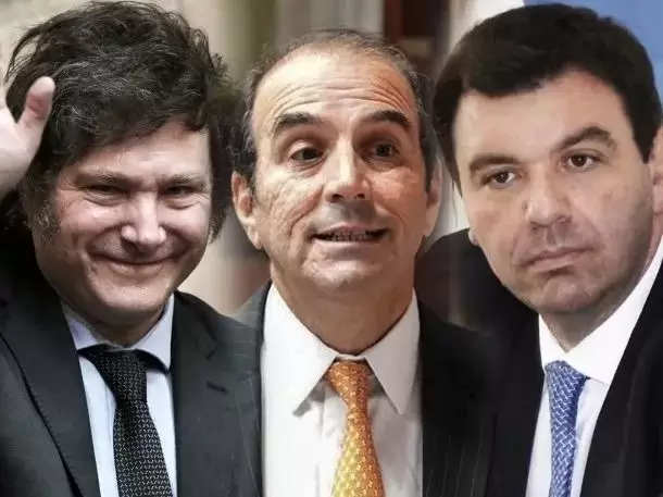 Javier Milei, Manuel García - Mansilla, y Ariel Lijo