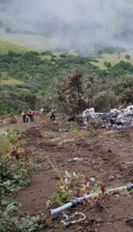 Restos del helicóptero