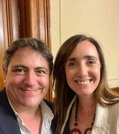 Francisco Paoltroni y la vicepresidenta Victoria Villarruel