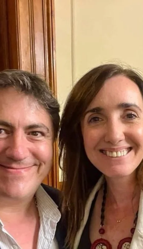 Francisco Paoltroni y la vicepresidenta Victoria Villarruel