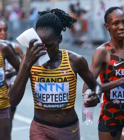 Rebecca Cheptegei en una competición.