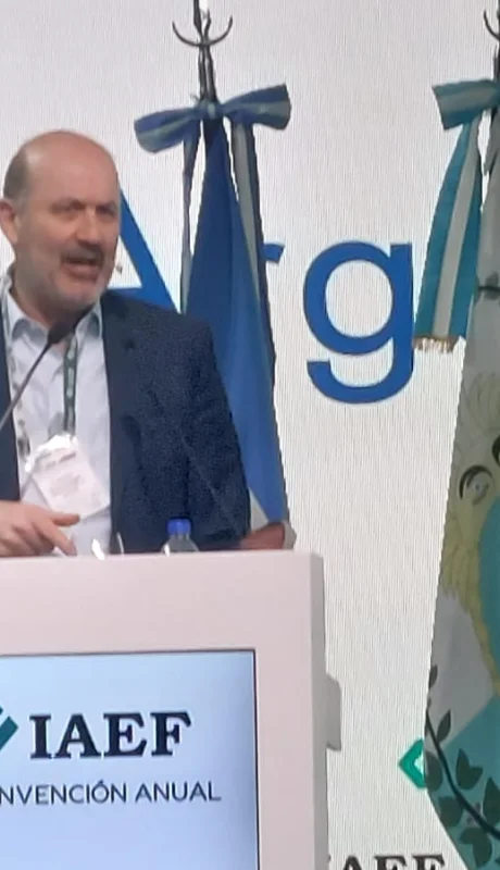 Federico Sturzenegger disertando en la IAEF.