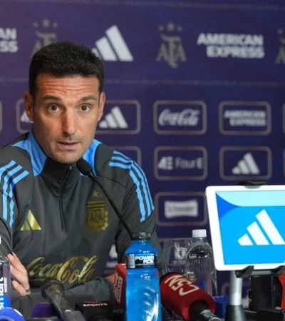 Lionel Scaloni en conferencia de prensa