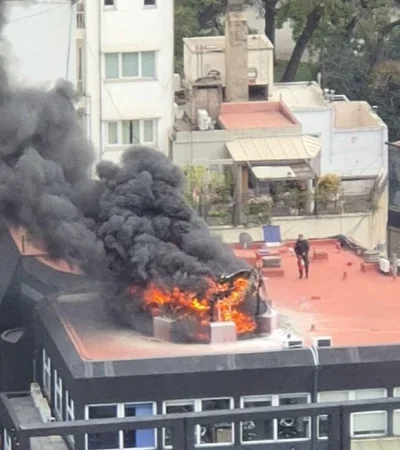 Feroz incendio en un edificio de Retiro