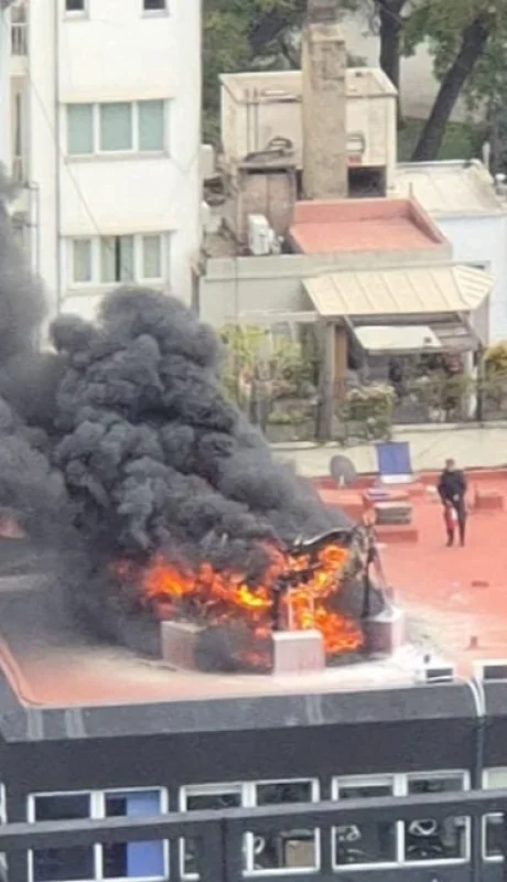 Feroz incendio en un edificio de Retiro