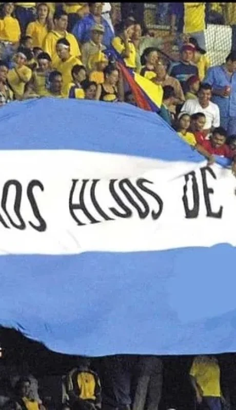 La censurable bandera que expusieron los hinchas de Colombia