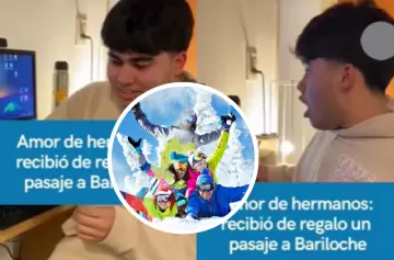 Su hermana le regaló el viaje a Bariloche y estalló en lágrimas