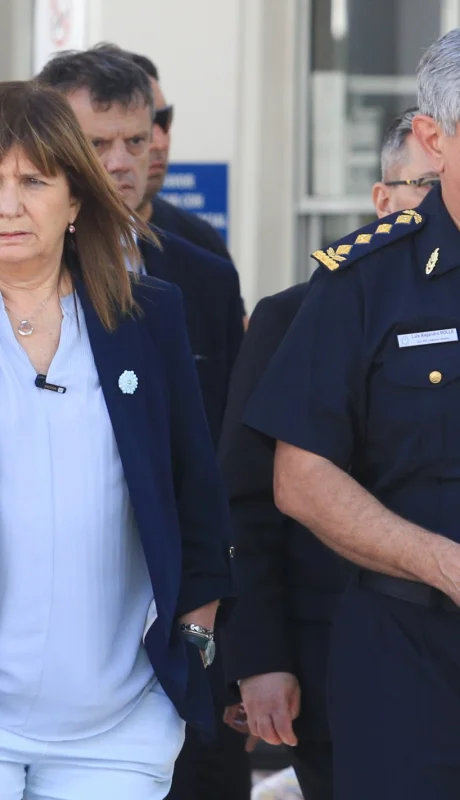 La ministra de Seguridad, Patricia Bullrich y el jefe de la Policía Federal, Luis Alejandro Rolle.