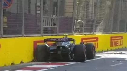 El argentino chocó y no pudo terminar la práctica libre.