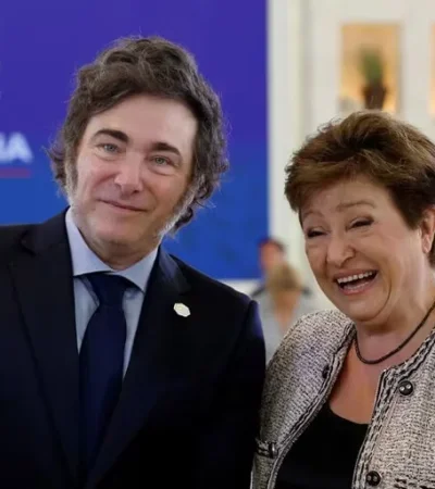 Javier Milei junto a Kristalina Georgieva