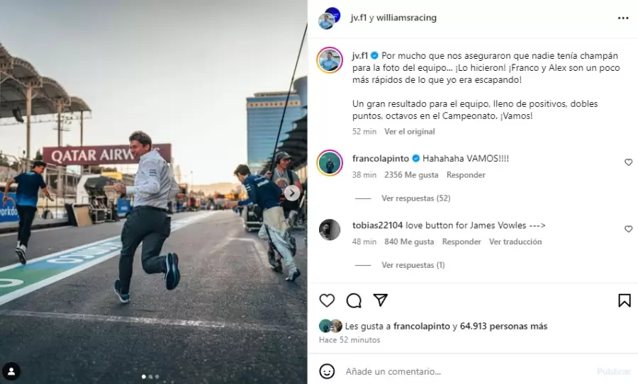 Los festejos en la escudería de Williams