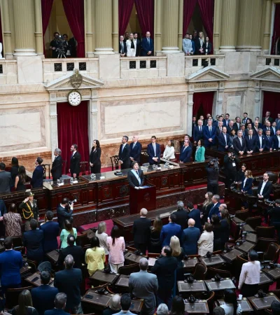 Javier Milei en la Cámara de Diputados.