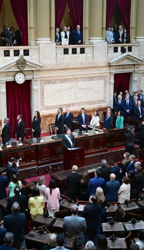 Javier Milei en la Cámara de Diputados.