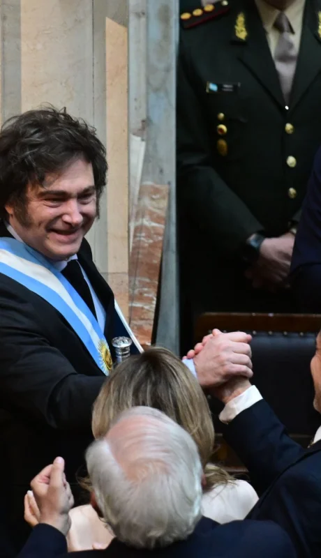 El presidente Milei, este domingo en el Congreso.