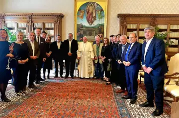 El papa Francisco recibió a los titulares de la CGT en el Vaticano