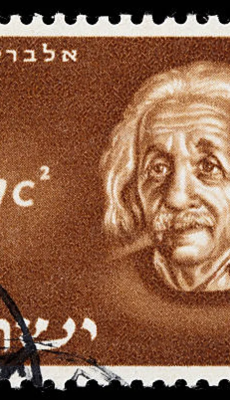 Estampilla con el rostro de Albert Einstein