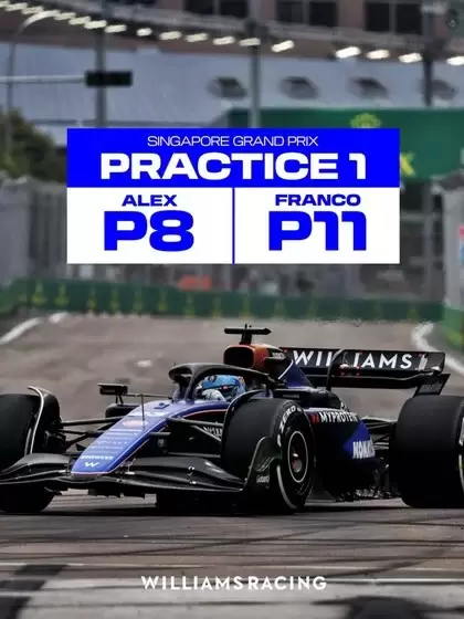 Muy buena primera práctica para la escudería Williams. Albon quedó octavo y undécimo de Colapinto.