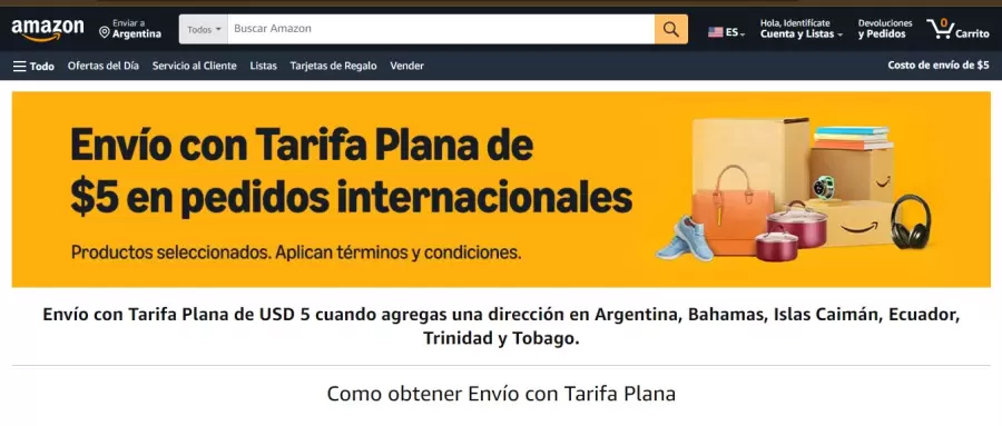 Amazón lanzó envíos con tarifa plana
