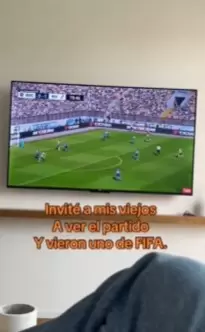 Invitó a sus papás a ver el superclásico y proyectó un gameplay.