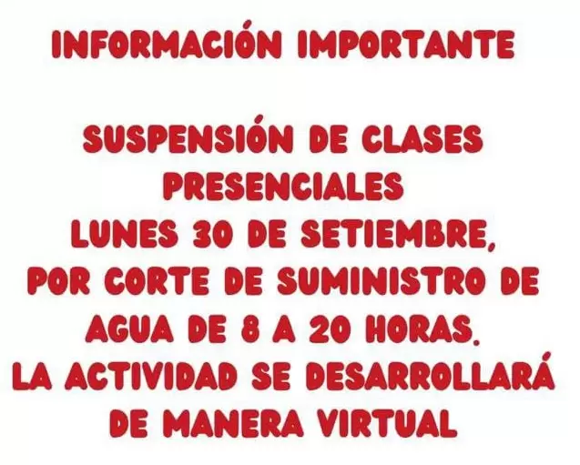 Otro colegio de Ciudad confirmó la suspensión de clases para este lunes 30 de septiembre