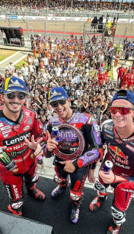 La celebración del español tras el triunfo