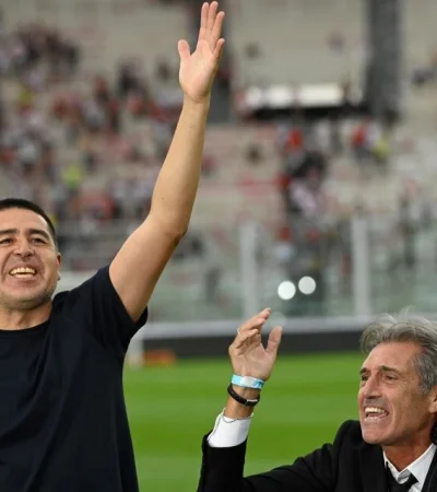 Riquelme luego de eliminar a River en abril del corriente año.