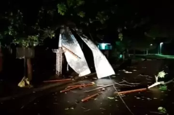 Feroz temporal en Entre Ríos: voladura de techos y caída de árboles