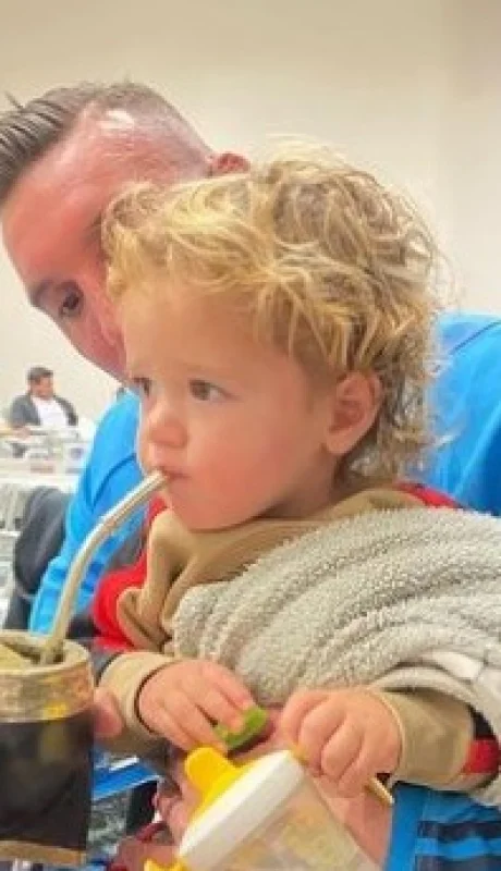 Franco Armani con su hijo