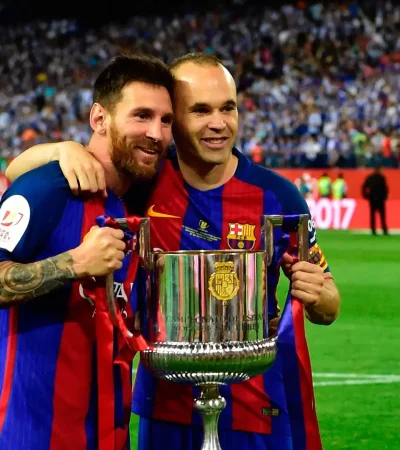 Leo Messi y Andrés Iniesta.