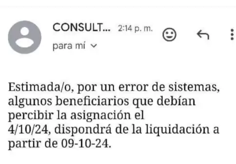 Confirmación del día de pago para los titulares que faltan