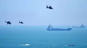 Maniobras de las fuerzas armadas chinas en el estrecho de Taiwán.