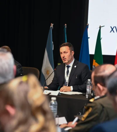 Luis Petri en la inauguración de la  XVI Conferencia de Ministros de Defensa de las Américas.