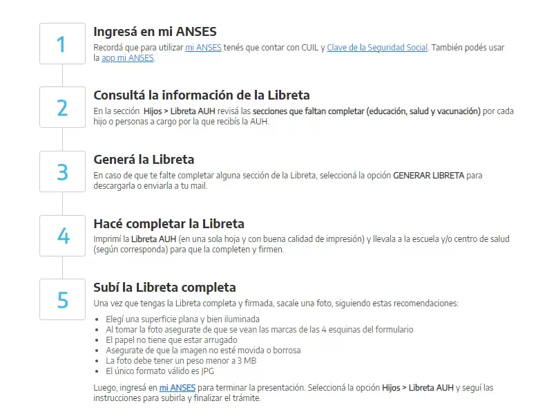 Paso a paso completo para entregar la libreta por internet