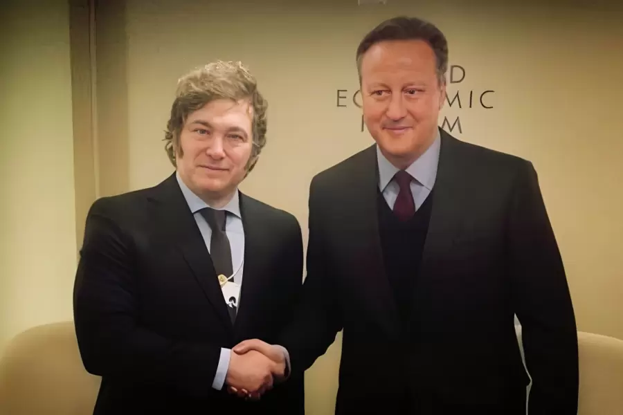 Milei con Cameron en Davos