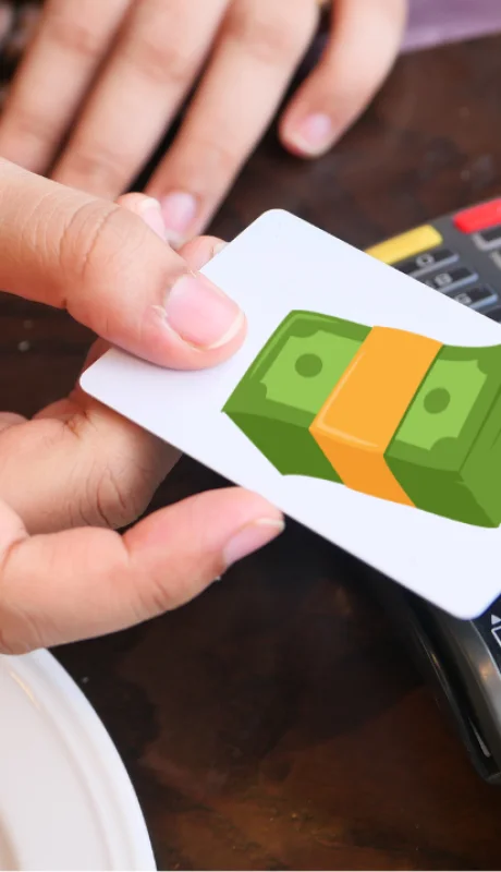 Tarjeta de débito en dólares.