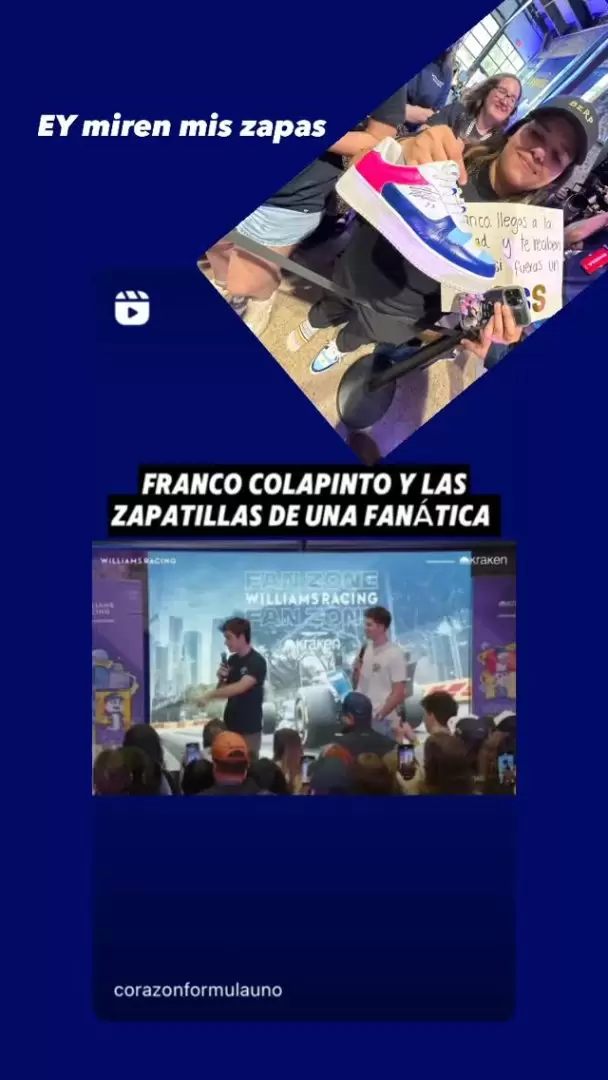 Historia de Instagram de Franco Colapinto.