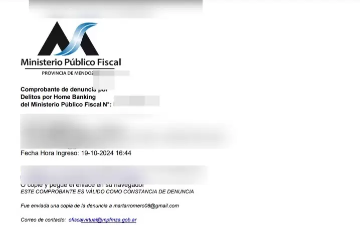 La denuncia radicada en el Ministerio Público Fiscal mendocino