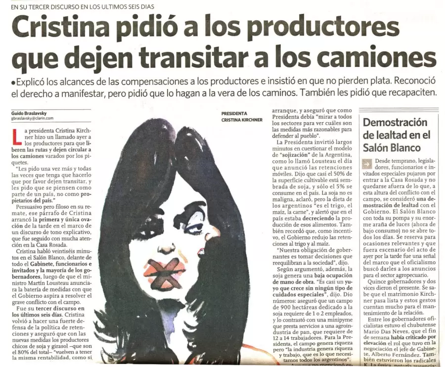 Cristina caricaturizada por Hermenegildo Sabat