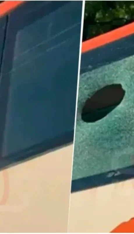 Así quedó el colectivo que trasladaba a los hinchas de Mineiro