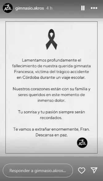 El mensaje de Akros despidiendo a Francesca