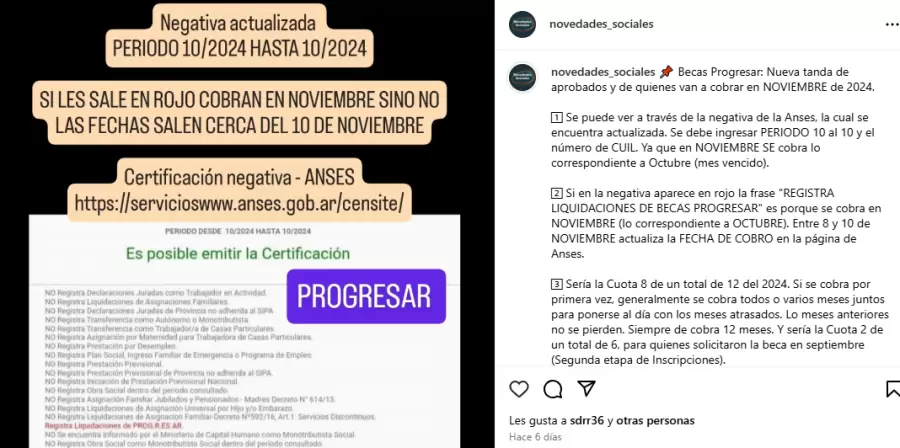Así figura la certificación. Además, la explicación completa