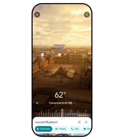 Vista inmersiva del Louvre.