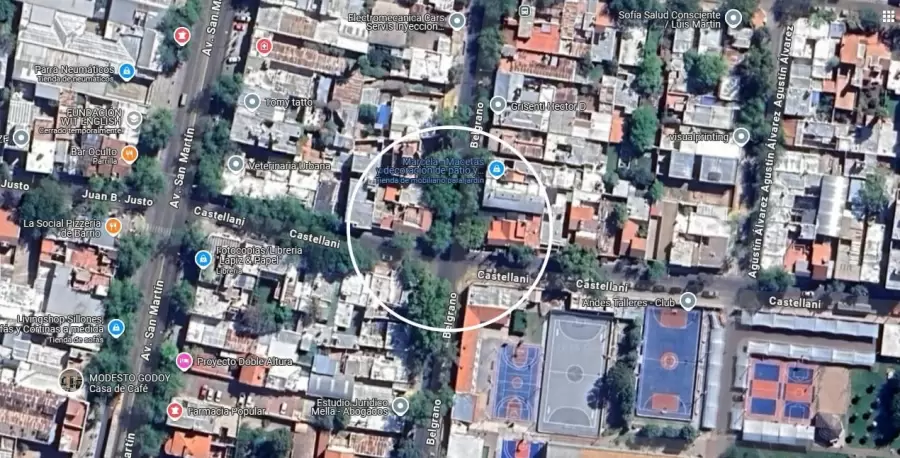 En el círculo: la esquina donde ocurrió el escape.