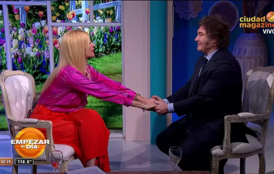 Yuyito González y Javier Milei.