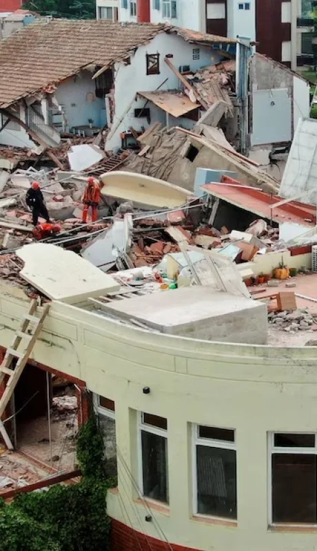 El derrumbe del hotel se cobró la vida de tres personas. Falta encontrar a 5 desaparecidos.