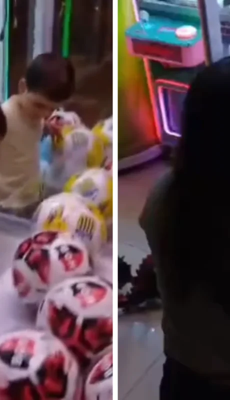 Un niño burló el sistema y se metió en una máquina de pelotas.