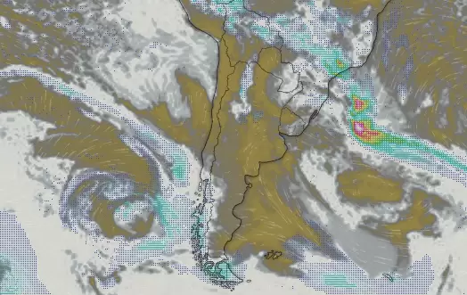 Imagen satelital de la nubosidad sobre Argentina de las 09.29 del viernes 8 de noviembre de 2024.