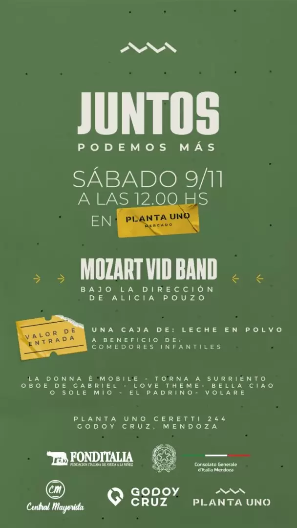 Flyer del concierto organizado por Fonditalia.